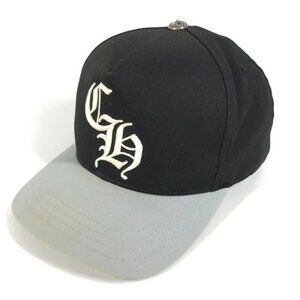 CHROME HEARTS CH logo Bicolor hat cap baseball cap cotton / polyester Black/gray
